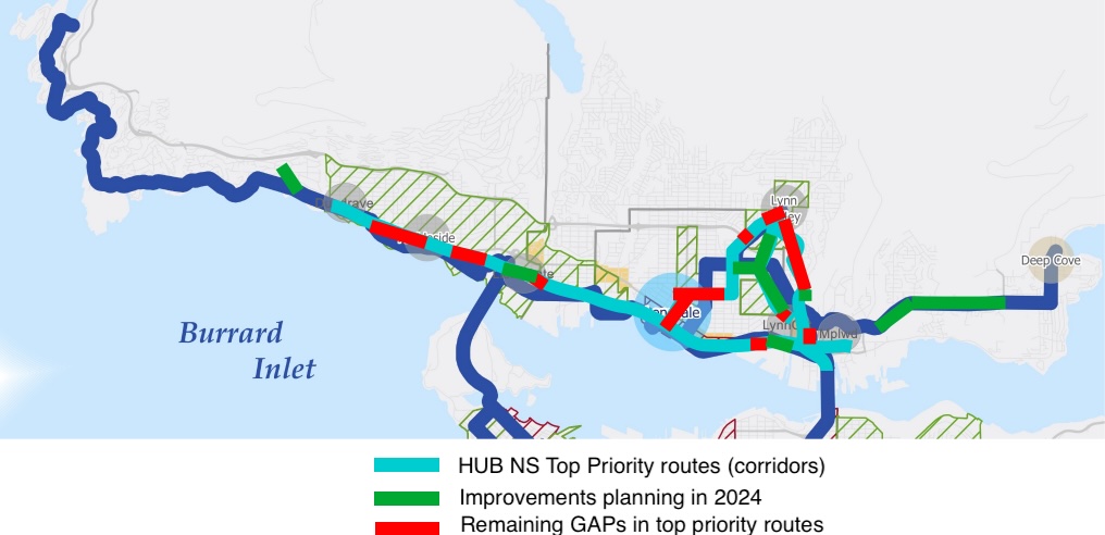 Current status of HUB NS 3 top priority bikeways