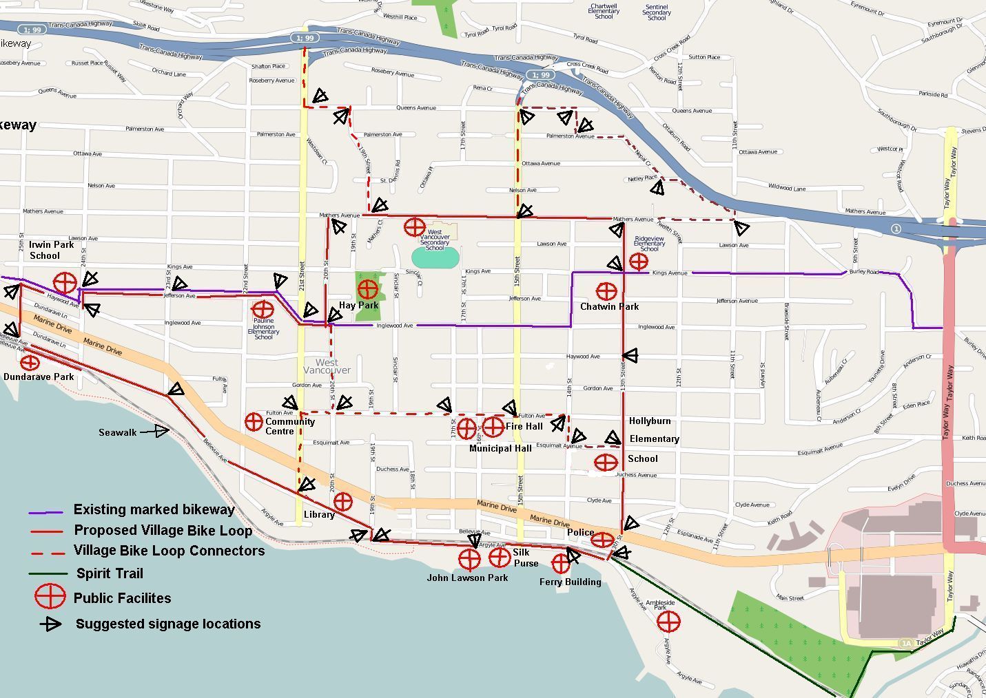Village Bike Loop with signage locations 08-02-10.jpg